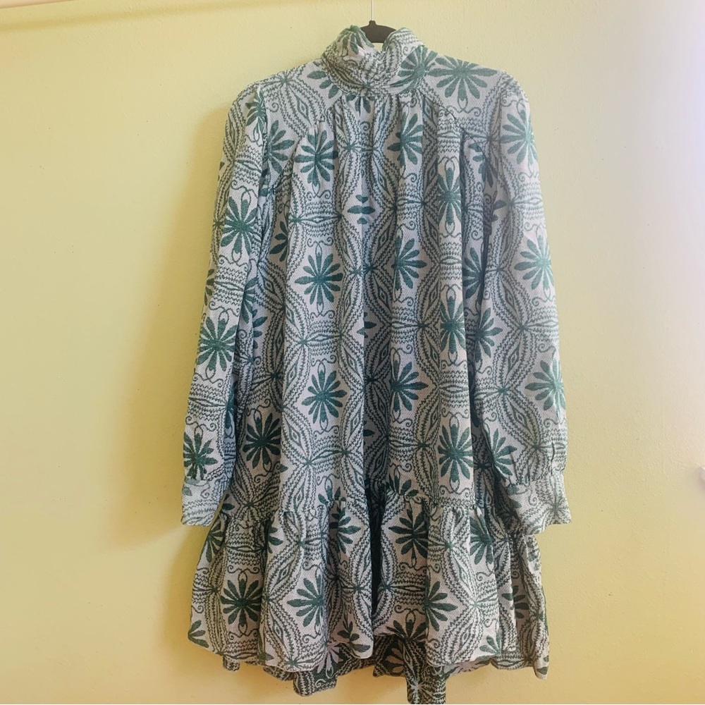 NWT Devotion TWINS Floral Tunic Dress with Stand Up Collar O/S